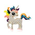 Alfinetes de broche, unicórnio colorido para mulheres, liga de esmalte Alfinetes de broche, unicórnio colorido para mulheres, liga de esmalte