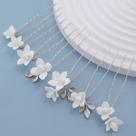 Alfinetes de cabelo soulshow Bridal Wedding Polymer Clay White Flower Alfinetes de cabelo soulshow Bridal Wedding Polymer Clay White Flower