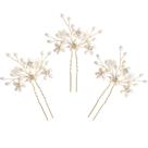 Alfinetes de cabelo Spry Wedding Elegant Pearl Floral Crystal (3 unidades)