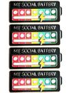 Alfinetes de lapela Arturbo Cute Cool My Social Battery Slider rosa