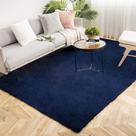 Alfombra Ashler para Decoración del Hogar de Piel Sintética de Conejo Azul Oscuro 183x274 cm
