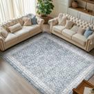 Alfombra de Área Jinchan Floral 182x274 cm para Sala de Estar Resistente a Manchas