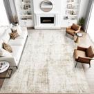 Alfombra de Área MXSANYOO 274x366 cm Lavable Antideslizante Beige