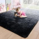 Alfombra de Área Noahas Esponjosa 120x180 cm Tie-Dye Negro/Gris Shag