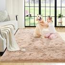 Alfombra de área Noahas Esponjosa Beige 90x150cm de felpa para dormitorio