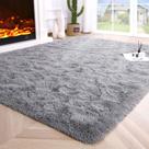 Alfombra de Área Noahas Esponjosa Gris 120x160 cm para Dormitorio y Sala