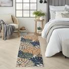 Alfombra de Área Nourison Home Aloha Interior/Exterior Azul Verde 60x180cm