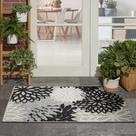 Alfombra de Área Nourison Home Aloha Interior/Exterior Blanco y Negro 90 cm x 150 cm