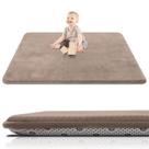 Alfombra de Juego para Bebé SEPARO 127x127 cm Espuma Gruesa Antideslizante Marrón