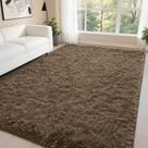 Alfombra DweIke 183x274cm Suave Peluche Shaggy Marrón Claro