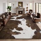 Alfombra DweIke 240x305 cm Lavable con Estampado de Piel de Vaca Antideslizante