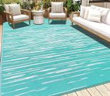 Alfombra exterior HEBE 180x270 cm para patios, alfombra impermeable de paja