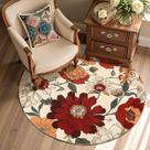 Alfombra Indoor Vintage Floral Jinchan 122 cm Redonda Antideslizante