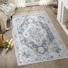 Alfombra Jinchan 91x152 cm Lavable Vintage Antideslizante Gris