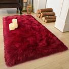 Alfombra LOCHAS 61x122 cm Roja Suave y Esponjosa de Piel Sintética
