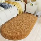 Alfombra LOCHAS 83x160 cm Ovalada Peluda y Esponjosa Khaki para Dormitorio