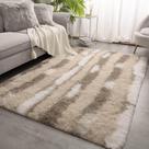 Alfombra Merelax 122x183cm Suave y Esponjosa Beige Blanco 4x6 ft