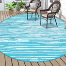 Alfombra para exterior HEBE impermeable redonda de 2,4 m para patio - liquidación