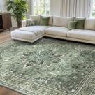 Alfombra RELEANY 244x305 cm Lavable Antideslizante con Diseño Floral