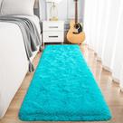 Alfombra Runner Noahas 61x152 cm Azul Teal Antideslizante de Pelo Largo y Grueso