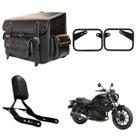 Alforge Bolsa Mala Baú Traseiro 62 litros Cravos Sissy Bar Afastador Suporte Kawasaki Eliminator 500