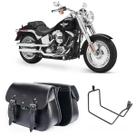 Alforge Lateral Bolsa Custom 18 Litros Com Suporte Harley Davidson Fat Boy até 2017