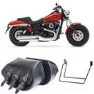 Alforge Lateral Bolsa Para Moto Custom 32 Litros + Afastador Harley Davidson Fat Bob Até 2017