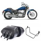 Alforge Lateral Bolsa Para Moto Custom 32 Litros + Afastador Honda Shadow 750 2006 até 2010