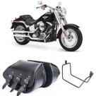Alforge Lateral Bolsa Para Moto Custom 32 Litros Com Afastador Harley Davidson Fat Boy até 2017