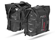 Alforge Mala Mochila Bolsa Lateral Estanque 30 Litros Impermeável Alça Preta Par
