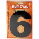 Algarismo 6 Numeral 125mm Preto 600-6 Algarismo 6 Numeral 125mm Preto 600-6
