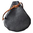 Algibeira De Bolso Couro Legítimo Viking Cosplay Cor Preta