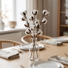 Algodão em Rama Galho Seco Ornamental 55cm Decorar Ambientes Escritório Recepção Estilo Escandinavo