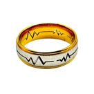 Aliança 6mm Banhado Ouro 18k Batimento Cardíaco Casamento Noivado Compromisso Tradicional Luxo