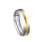 Aliança 6mm Prata Namoro Namorados Risco Ouro 18k Filete Compromisso Luxo
