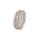 Aliança Aço Inoxidável Com Filete Central Dourado N 20 4412
