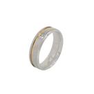 Aliança Aço Inoxidável Com Zirconea n18 Filete Dourado 3072