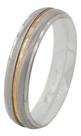 Aliança Aço Inoxidável Fosca Filete Central Dourado N23 4406 Aliança Aço Inoxidável Fosca Filete Central Dourado N23 4406