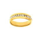 Aliança Anel Pedras Brancas Zircônia Ouro 18k 6mm Casamento Noivado Casal Noivos Presente Luxo