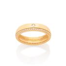 Aliança banhada a ouro com zircônias BRANCO 513001 Rommanel Aliança banhada a ouro com zircônias BRANCO 513001 Rommanel