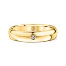 Aliança Bologna Em Ouro 18k 5mm E Diamante 0,02 Ct
