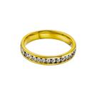 Aliança Casamento Dourada Ouro 18k Pedra Zirconia Branca 3mm Tradicional Anatomica Tungstenio