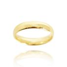 Aliança Clássica Meia Cana Semijoia Banho De Ouro 18k Anatômica 4 Mm