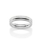 Aliança com Friso com Zircônias Prata 925 Rommanel 810393 Tamanho:24Cor:BRANCO