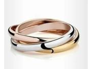 Aliança de 3 Cores em ouro amarelo branco e rose de ouro 18k 750