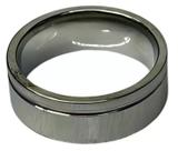 Aliança de Aço Inox 8mm Escovada Prateada + Solitário Zircônia + Caixa Coração Veludo Casamento Noivado Presente