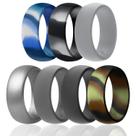 Aliança de casamento de borracha de silicone ROQ Comfort Fit para homens com 8 mm de largura