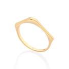 Aliança de casamento e noivado ouro 18k banhada anel compromisso rommanel unissex geómetrico angular 2mm 513442