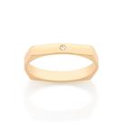 Aliança de casamento fina e noivado anel fino banhado ouro 3x 24k 18k e 22k rose banhada rommanel geométrico octógono quadrada zircônia 51299