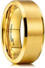 Aliança de casamento King Will Basic de tungstênio galvanizado a ouro de 8 mm